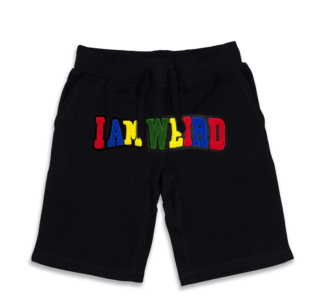 IAmWeird Single-Line Logo Jogger Shorts in black