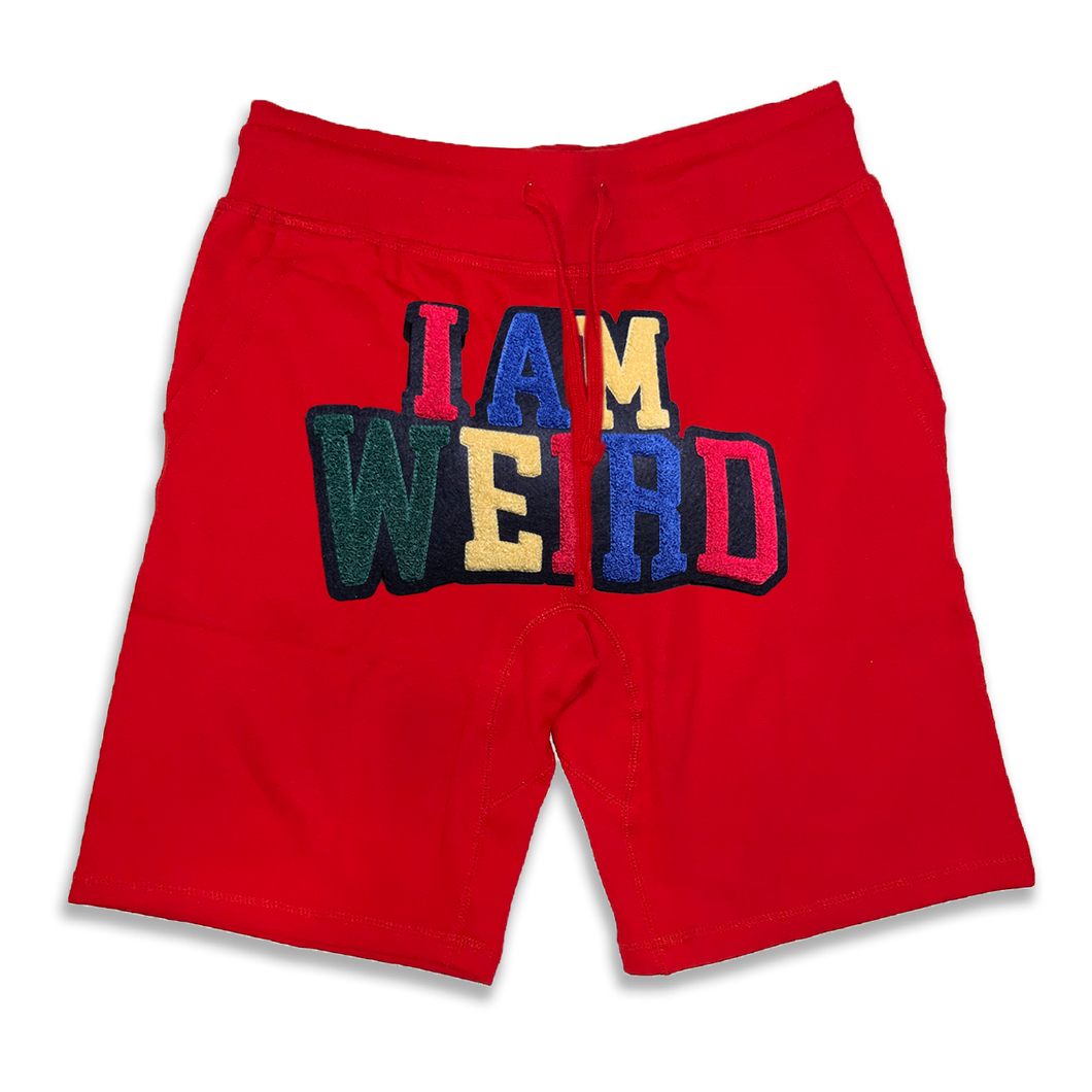 IAmWeird Box Logo Jogger Shorts in red