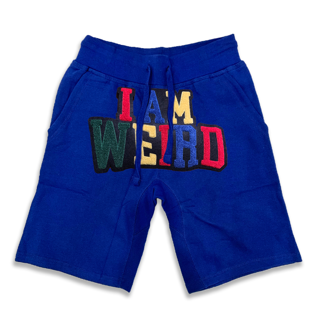IAmWeird Box Logo Jogger Shorts in royal blue